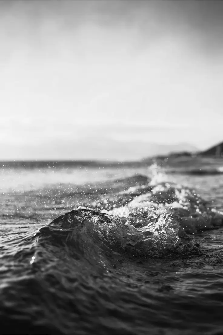 black and white water